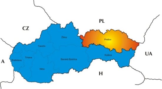 Map of Prešov Region 